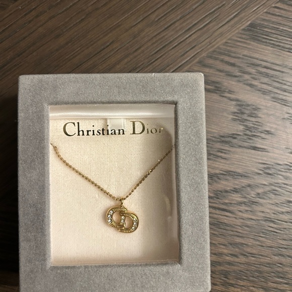 Christian Dior Authentic Vintage CD with Cubic stones Necklace wit - Picture 5 of 10